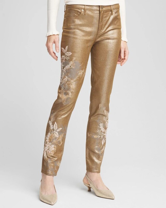 Girlfriend Coated Ankle Jeans - image 1